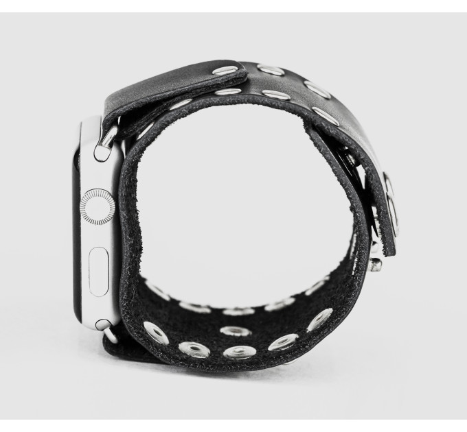 Leather cuff band compatible with Apple watch 38mm 40mm 41mm 42mm 44mm 45mm 49mm, Handmade UA code 1364