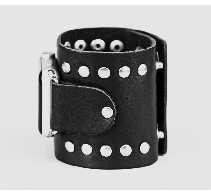 wide Leather cuff band compatible with Apple watch 38mm 40mm 41mm 42mm 44mm 45mm 49mm, Handmade UA code 1365