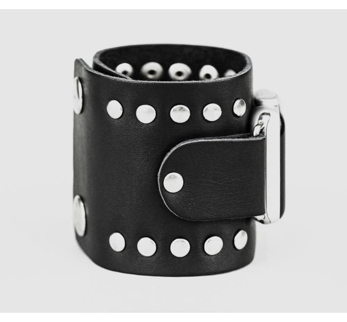 wide Leather cuff band compatible with Apple watch 38mm 40mm 41mm 42mm 44mm 45mm 49mm, Handmade UA code 1365