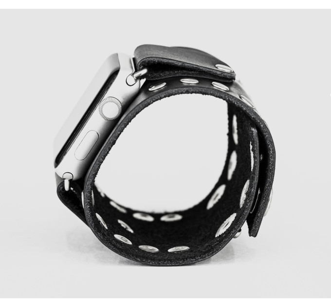 wide Leather cuff band compatible with Apple watch 38mm 40mm 41mm 42mm 44mm 45mm 49mm, Handmade UA code 1365