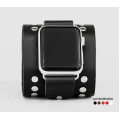wide Leather cuff band compatible with Apple watch 38mm 40mm 41mm 42mm 44mm 45mm 49mm, Handmade UA code 1365
