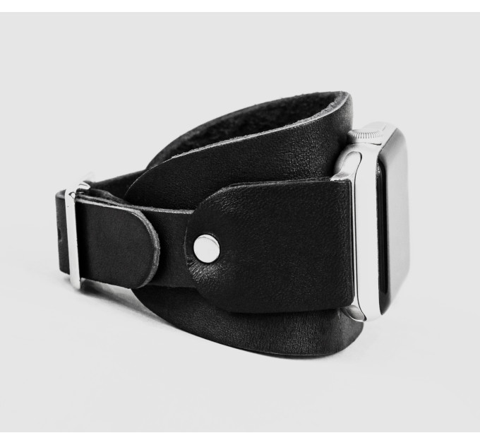 Leather cuff band compatible with Apple watch 38mm 40mm 41mm 42mm 44mm 45mm 49mm, Handmade UA code 1530