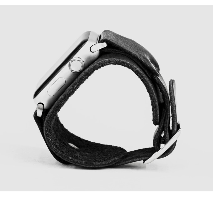 Leather cuff band compatible with Apple watch 38mm 40mm 41mm 42mm 44mm 45mm 49mm, Handmade UA code 1530