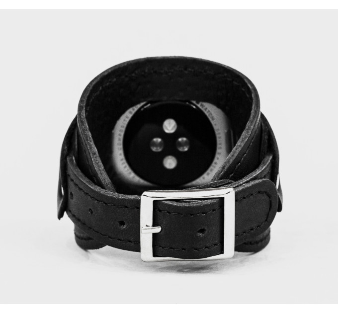 Leather cuff band compatible with Apple watch 38mm 40mm 41mm 42mm 44mm 45mm 49mm, Handmade UA code 1530st