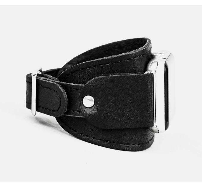 Leather cuff band compatible with Apple watch 38mm 40mm 41mm 42mm 44mm 45mm 49mm, Handmade UA code 1530st