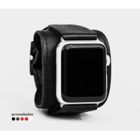 Leather cuff band compatible with Apple watch 38mm 40mm 41mm 42mm 44mm 45mm 49mm, Handmade UA code 1530st