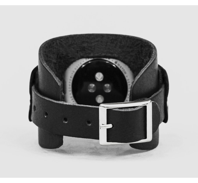 Leather cuff band compatible with Apple watch 38mm 40mm 41mm 42mm 44mm 45mm 49mm, Handmade UA code 1540