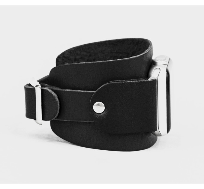 Leather cuff band compatible with Apple watch 38mm 40mm 41mm 42mm 44mm 45mm 49mm, Handmade UA code 1540