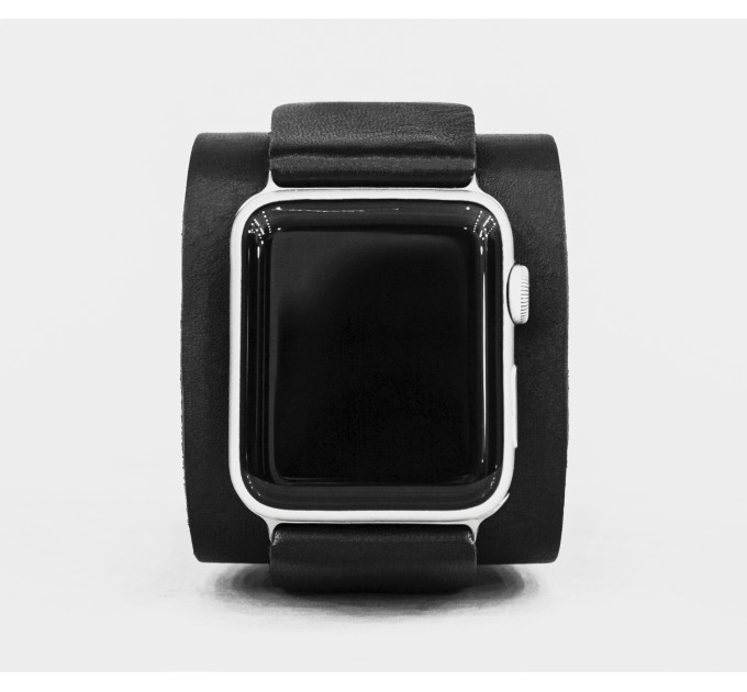 Leather cuff band compatible with Apple watch 38mm 40mm 41mm 42mm 44mm 45mm 49mm, Handmade UA code 1540