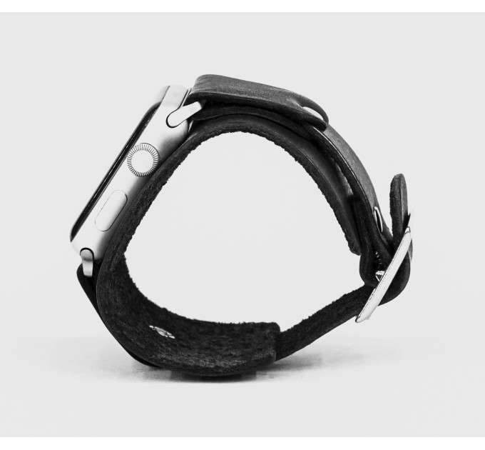 Leather cuff band compatible with Apple watch 38mm 40mm 41mm 42mm 44mm 45mm 49mm, Handmade UA code 1540