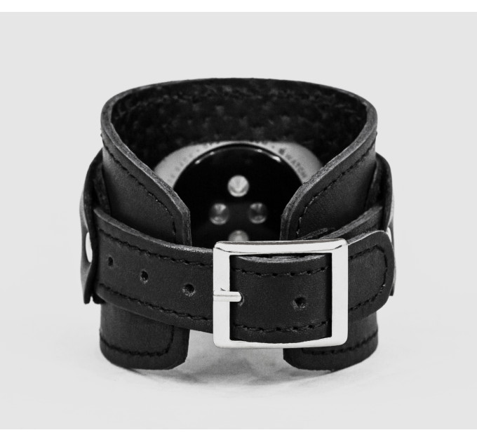 Leather cuff band compatible with Apple watch 38mm 40mm 41mm 42mm 44mm 45mm 49mm, Handmade UA code 1540st