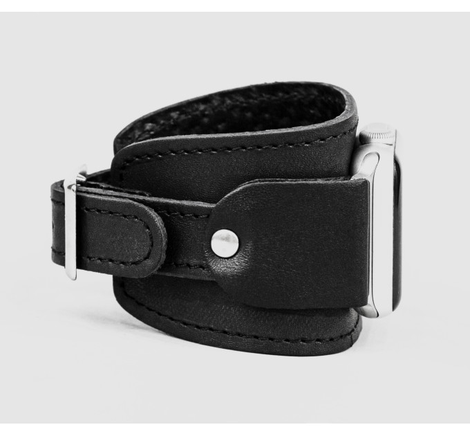 Leather cuff band compatible with Apple watch 38mm 40mm 41mm 42mm 44mm 45mm 49mm, Handmade UA code 1540st