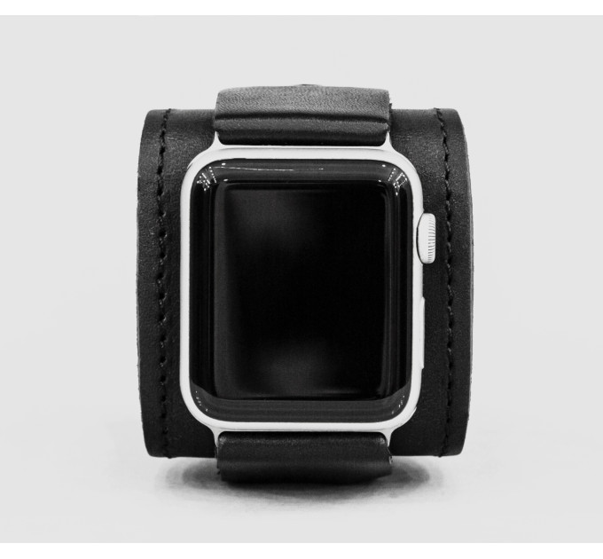 Leather cuff band compatible with Apple watch 38mm 40mm 41mm 42mm 44mm 45mm 49mm, Handmade UA code 1540st