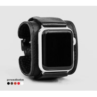 Leather cuff band compatible with Apple watch 38mm 40mm 41mm 42mm 44mm 45mm 49mm, Handmade UA code 1540st
