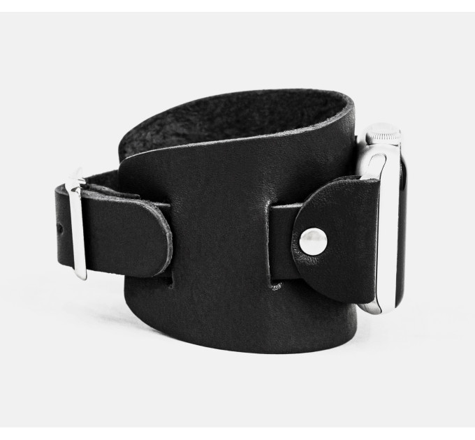 Leather cuff band compatible with Apple watch 38mm 40mm 41mm 42mm 44mm 45mm 49mm, Handmade UA code 1550