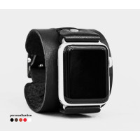 Leather cuff band compatible with Apple watch 38mm 40mm 41mm 42mm 44mm 45mm 49mm, Handmade UA code 1550