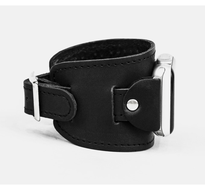 Leather cuff band compatible with Apple watch 38mm 40mm 41mm 42mm 44mm 45mm 49mm, Handmade UA code 1550st