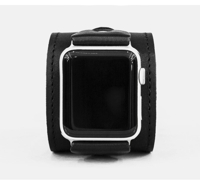 Leather cuff band compatible with Apple watch 38mm 40mm 41mm 42mm 44mm 45mm 49mm, Handmade UA code 1550st