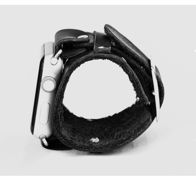 Leather cuff band compatible with Apple watch 38mm 40mm 41mm 42mm 44mm 45mm 49mm, Handmade UA code 1552