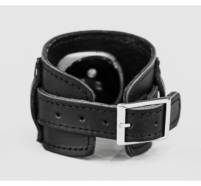 Leather cuff band compatible with Apple watch 38mm 40mm 41mm 42mm 44mm 45mm 49mm, Handmade UA code 1552st