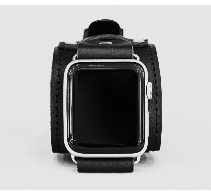 Leather cuff band compatible with Apple watch 38mm 40mm 41mm 42mm 44mm 45mm 49mm, Handmade UA code 1552st