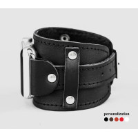 Leather cuff band compatible with Apple watch 38mm 40mm 41mm 42mm 44mm 45mm 49mm, Handmade UA code 1552st
