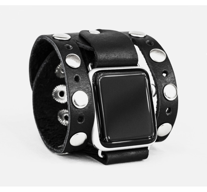 wide Leather cuff band compatible with Apple watch 38mm 40mm 41mm 42mm 44mm 45mm 49mm, Handmade UA code 1625