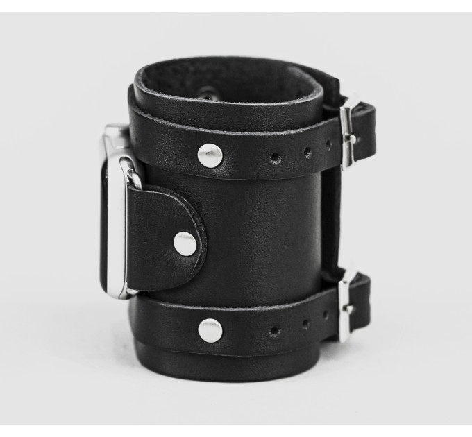wide Leather cuff band compatible with Apple watch 38mm 40mm 41mm 42mm 44mm 45mm 49mm, Handmade UA code 1715