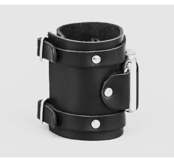 wide Leather cuff band compatible with Apple watch 38mm 40mm 41mm 42mm 44mm 45mm 49mm, Handmade UA code 1715