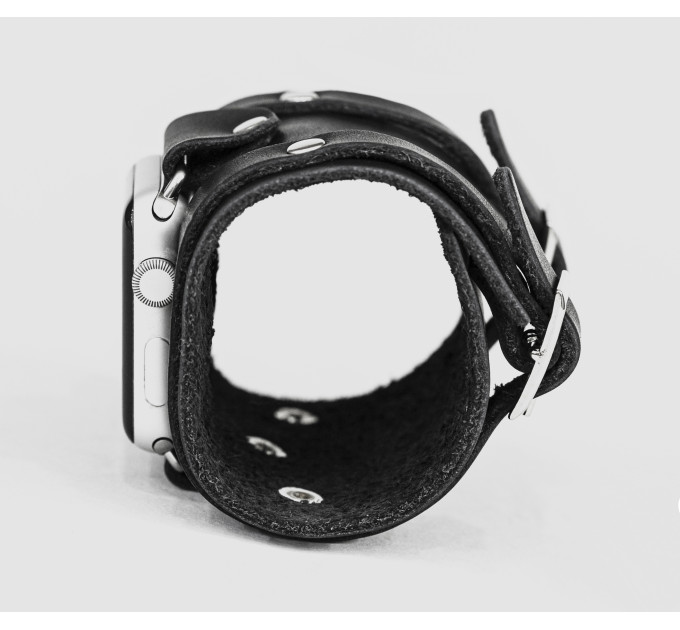 wide Leather cuff band compatible with Apple watch 38mm 40mm 41mm 42mm 44mm 45mm 49mm, Handmade UA code 1715