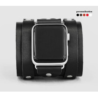 wide Leather cuff band compatible with Apple watch 38mm 40mm 41mm 42mm 44mm 45mm 49mm, Handmade UA code 1715