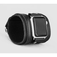 wide Leather cuff band compatible with Apple watch 38mm 40mm 41mm 42mm 44mm 45mm 49mm, Handmade UA code 1715st