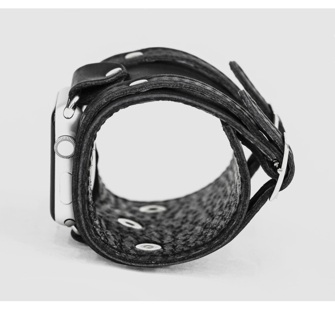 wide Leather cuff band compatible with Apple watch 38mm 40mm 41mm 42mm 44mm 45mm 49mm, Handmade UA code 1715st