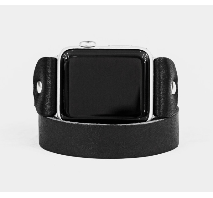 Leather double wrap band strap compatible with Apple watch 38mm 40mm 41mm 42mm 44mm 45mm 49mm, Handmade UA code 1810