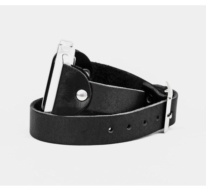 Leather double wrap band strap compatible with Apple watch 38mm 40mm 41mm 42mm 44mm 45mm 49mm, Handmade UA code 1810