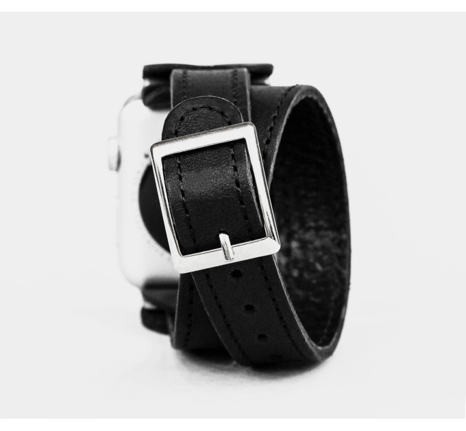 Leather double wrap band strap compatible with Apple watch 38mm 40mm 41mm 42mm 44mm 45mm 49mm, Handmade UA code 1810st