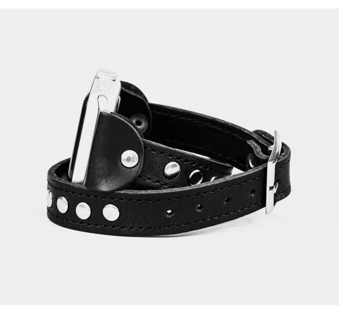 Leather double wrap band strap compatible with Apple watch 38mm 40mm 41mm 42mm 44mm 45mm 49mm, Handmade UA code 1820st