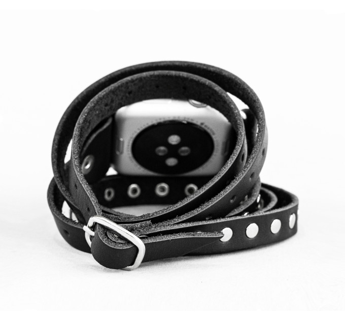 Leather multi wrap band strap compatible with Apple watch 38mm 40mm 41mm 42mm 44mm 45mm 49mm, Handmade UA code 1856