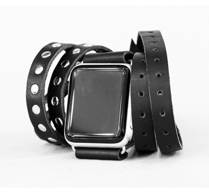 Leather multi wrap band strap compatible with Apple watch 38mm 40mm 41mm 42mm 44mm 45mm 49mm, Handmade UA code 1856