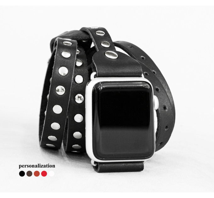 Leather multi wrap band strap compatible with Apple watch 38mm 40mm 41mm 42mm 44mm 45mm 49mm, Handmade UA code 1856