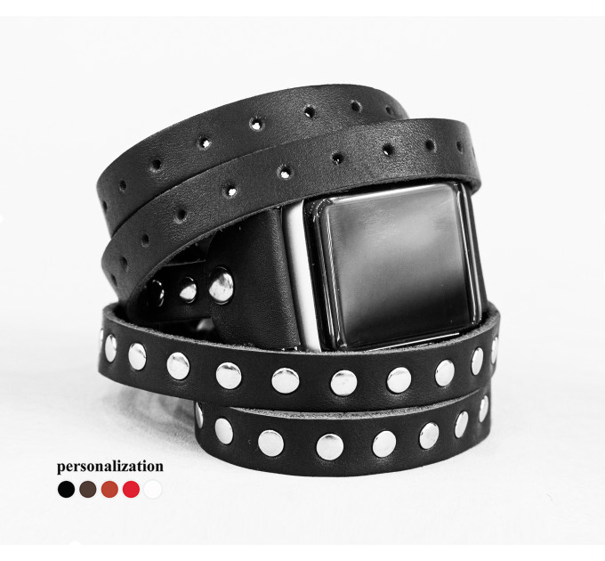 Leather multi wrap band strap compatible with Apple watch 38mm 40mm 41mm 42mm 44mm 45mm 49mm, Handmade UA code 1856