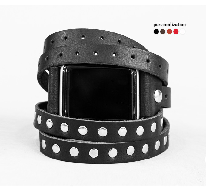 Leather multi wrap band strap compatible with Apple watch 38mm 40mm 41mm 42mm 44mm 45mm 49mm, Handmade UA code 1856