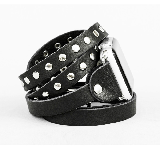 Leather multi wrap band strap compatible with Apple watch 38mm 40mm 41mm 42mm 44mm 45mm 49mm, Handmade UA code 1857
