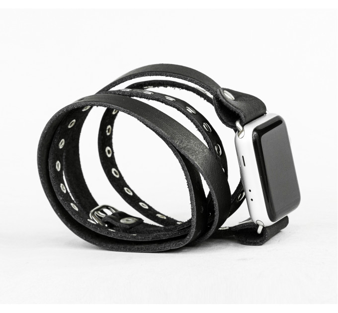 Leather multi wrap band strap compatible with Apple watch 38mm 40mm 41mm 42mm 44mm 45mm 49mm, Handmade UA code 1857