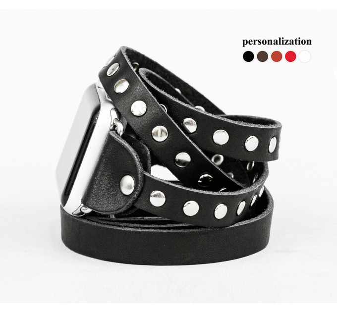 Leather multi wrap band strap compatible with Apple watch 38mm 40mm 41mm 42mm 44mm 45mm 49mm, Handmade UA code 1857