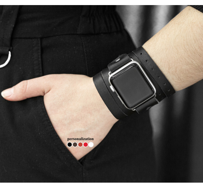Leather multi wrap band strap compatible with Apple watch 38mm 40mm 41mm 42mm 44mm 45mm 49mm, Handmade UA code 1858