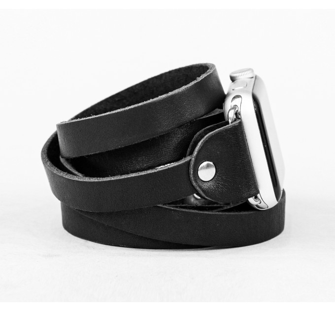 Leather multi wrap band strap compatible with Apple watch 38mm 40mm 41mm 42mm 44mm 45mm 49mm, Handmade UA code 1860