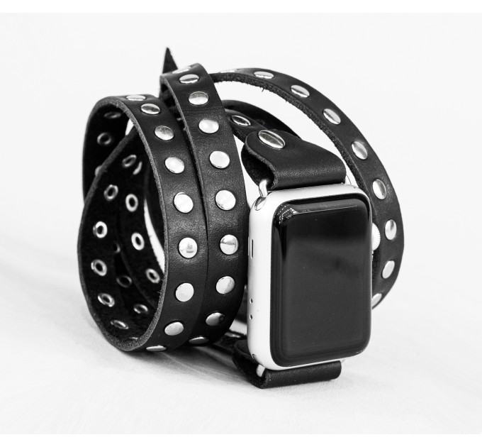 Leather multi wrap band strap compatible with Apple watch 38mm 40mm 41mm 42mm 44mm 45mm 49mm, Handmade UA code 1861