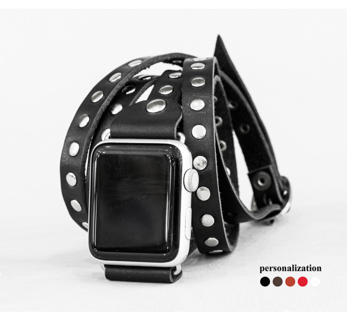 Leather multi wrap band strap compatible with Apple watch 38mm 40mm 41mm 42mm 44mm 45mm 49mm, Handmade UA code 1861