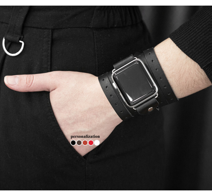 Leather multi wrap band strap compatible with Apple watch 38mm 40mm 41mm 42mm 44mm 45mm 49mm, Handmade UA code 1864
